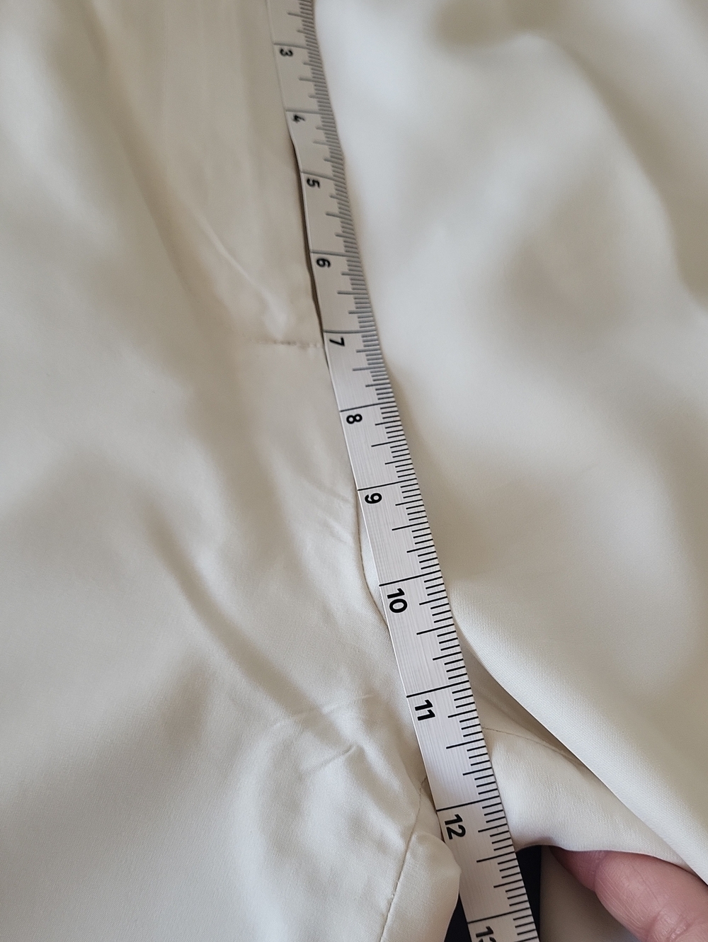 Saks Fifth Avenue Cream Wide-Leg Trousers 100% Silk - Picture 11 of 14